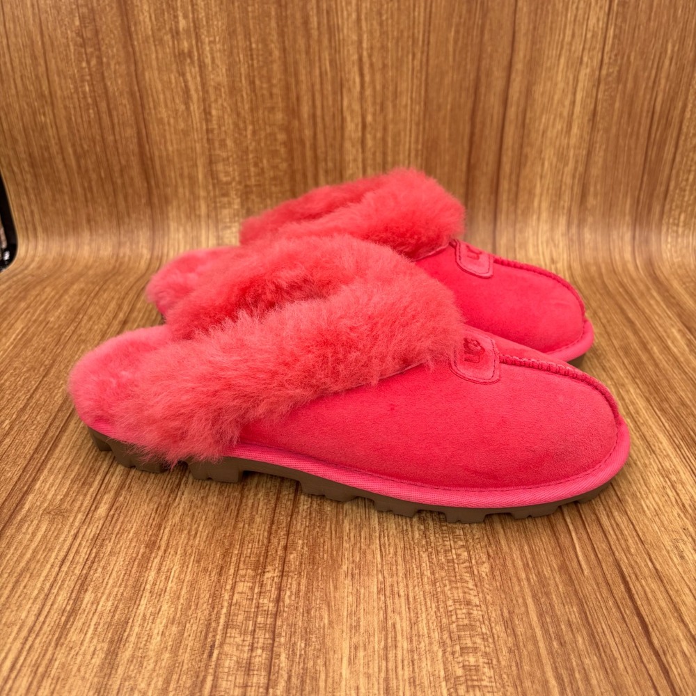 UGG Coquette Slipper Womens 7 Rock Rose Pink Suede Sheepskin 5125